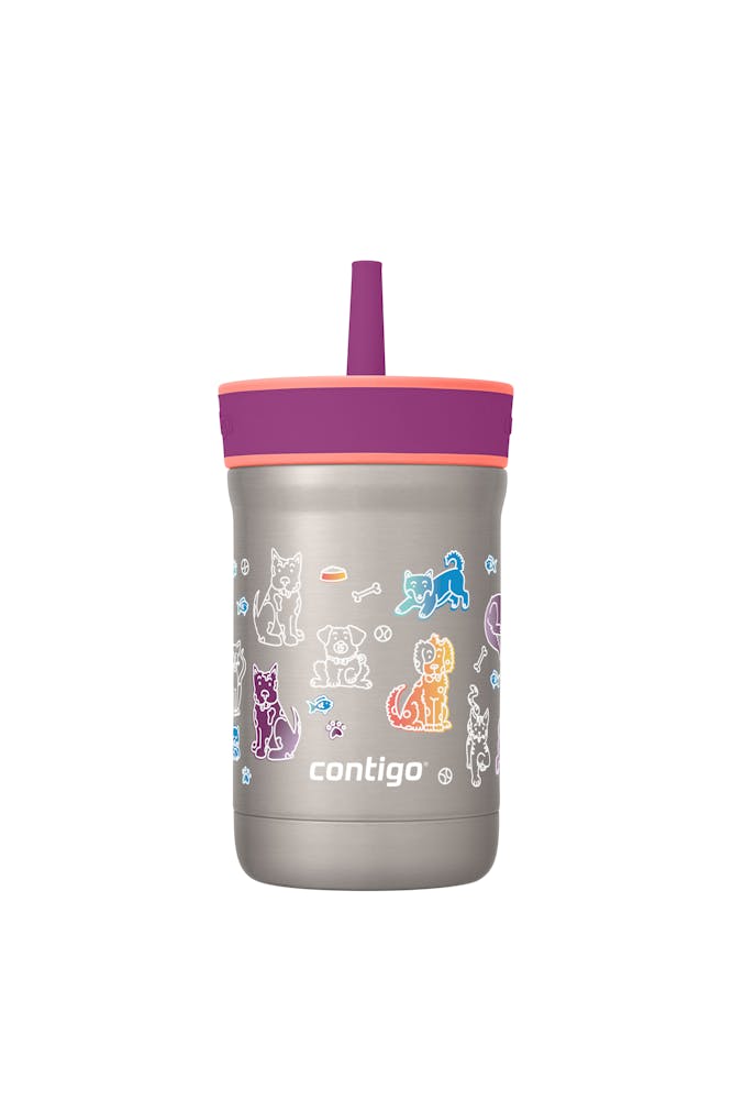 Kids Leighton Spill-Proof Stainless Steel Tumbler with Straw, 12oz M1